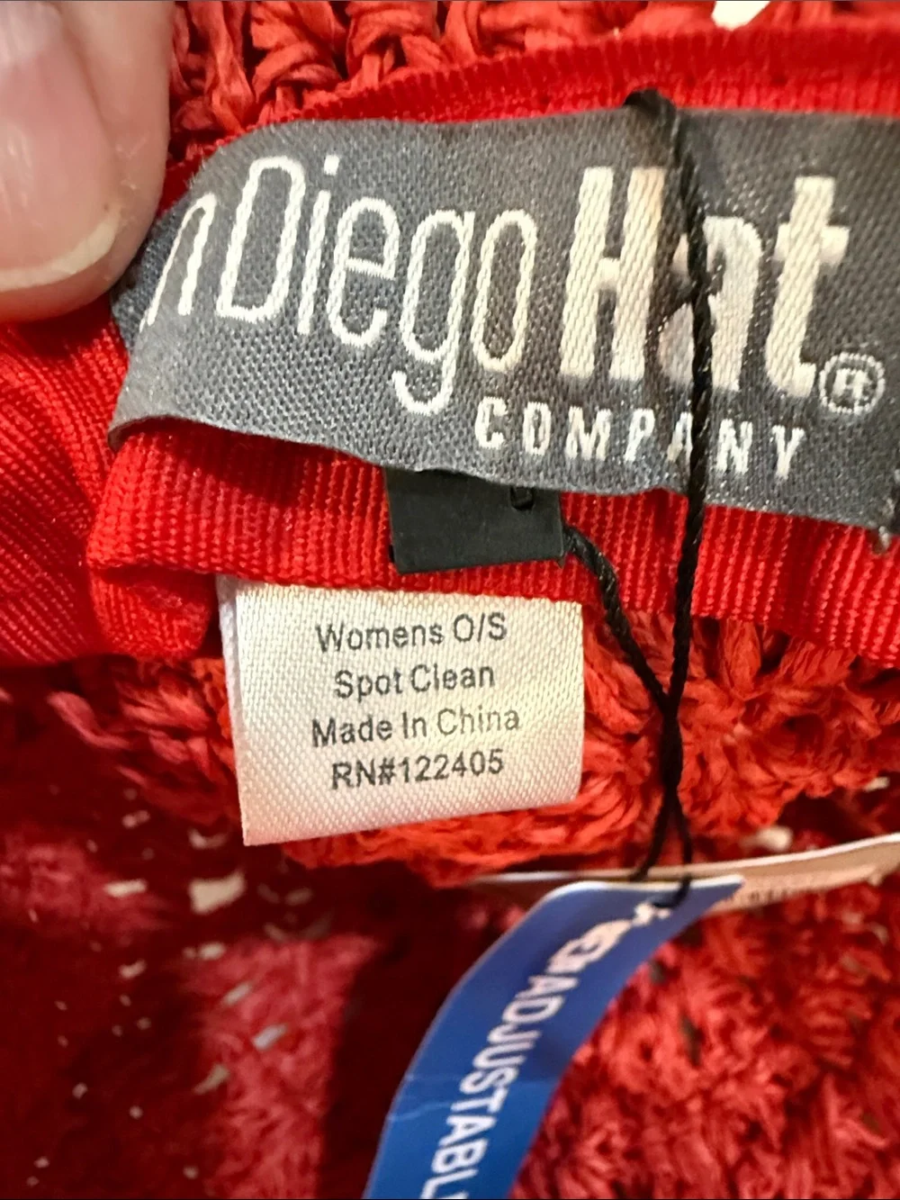 NWT San Diego Hat Company Hobo Crochet Raffia Sun Hat Red Boho Beach
